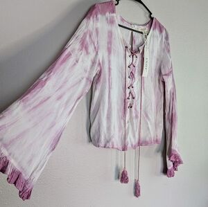 Exist Bohi Medium tie dye Lace Up Shirt NWT